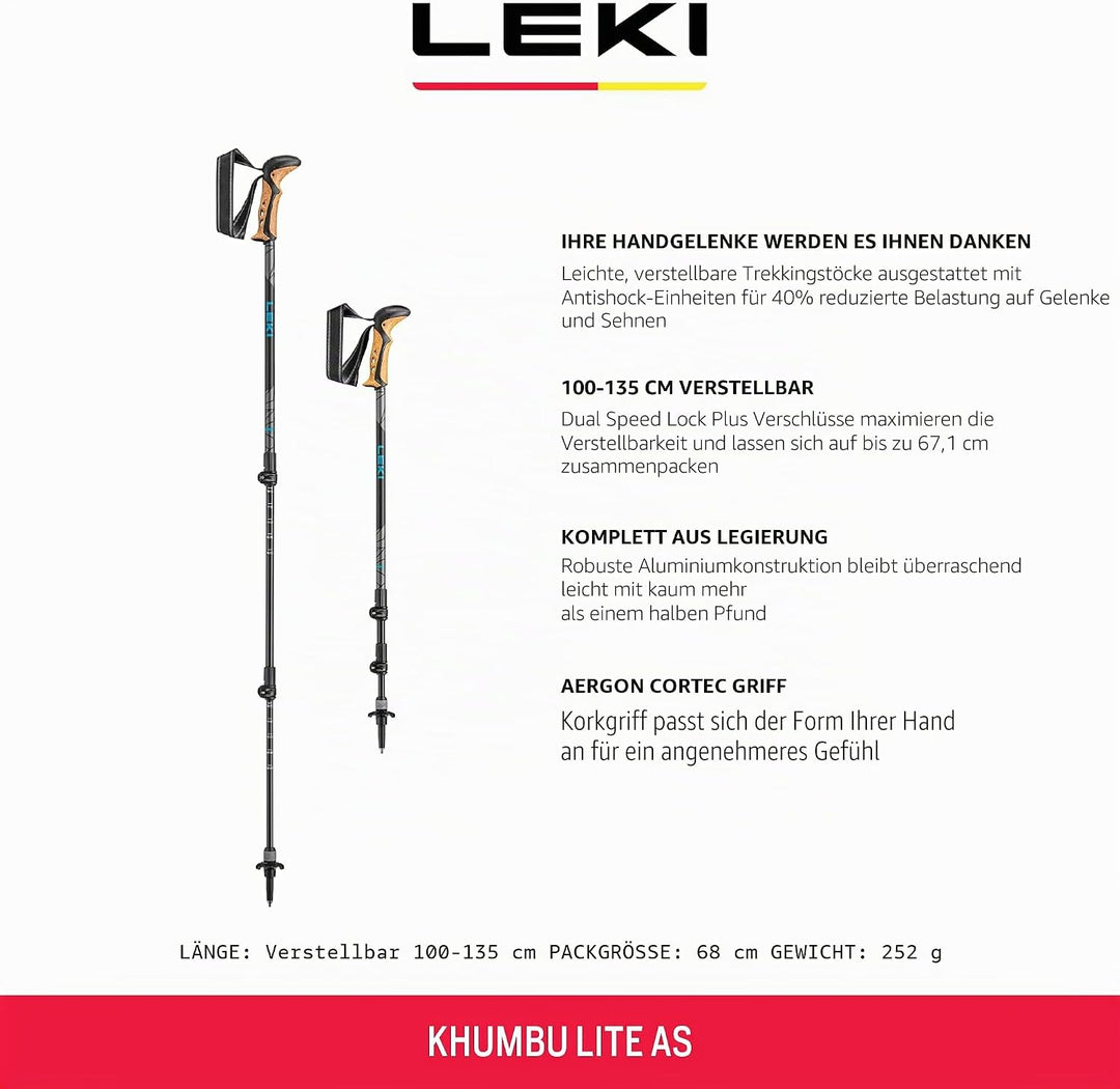 Leki Khumbu Lite AS Stöcke black-petrol-dark anthracite 100 - 135 cm, black-petrol-dark anthracite 1