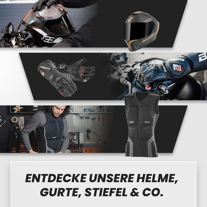 Bogotto Hump Race Carbon Look Motorrad Rucksack mit Hartschalenkonstruktion, Laptopfach 15 Zoll, 24