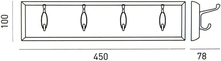 Lashuma Vintage Doppelhaken Garderobe 45x10 cm, 4er Bademantelhaken Altmessing, Belastbare Wand Hake
