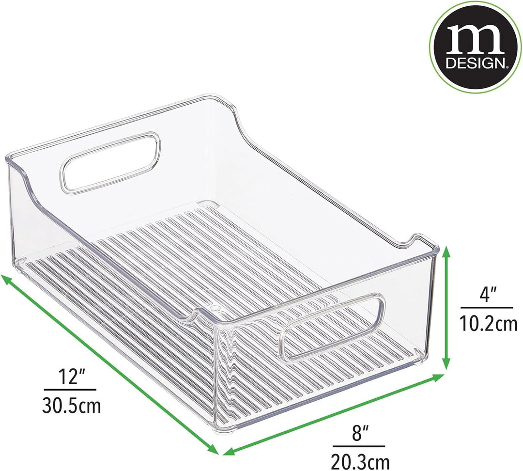 mDesign Aufbewahrungsbox für abgepackte Lebensmittel – Küchen Ablage mit offener Vorderseite und Gri