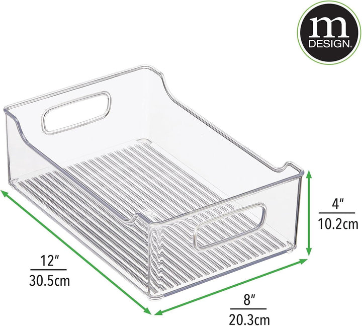 mDesign Aufbewahrungsbox für abgepackte Lebensmittel – Küchen Ablage mit offener Vorderseite und Gri