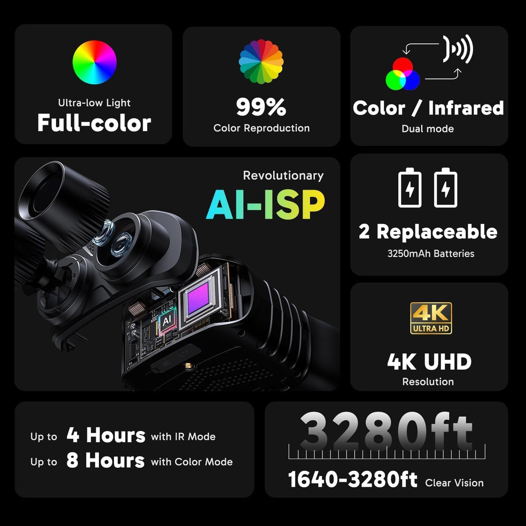AKASO Seemor-200 Nachtsichtgerät - 4K Vollfarb-Nachtsichtfernglas für Erwachsene, App-fähiges Foto-