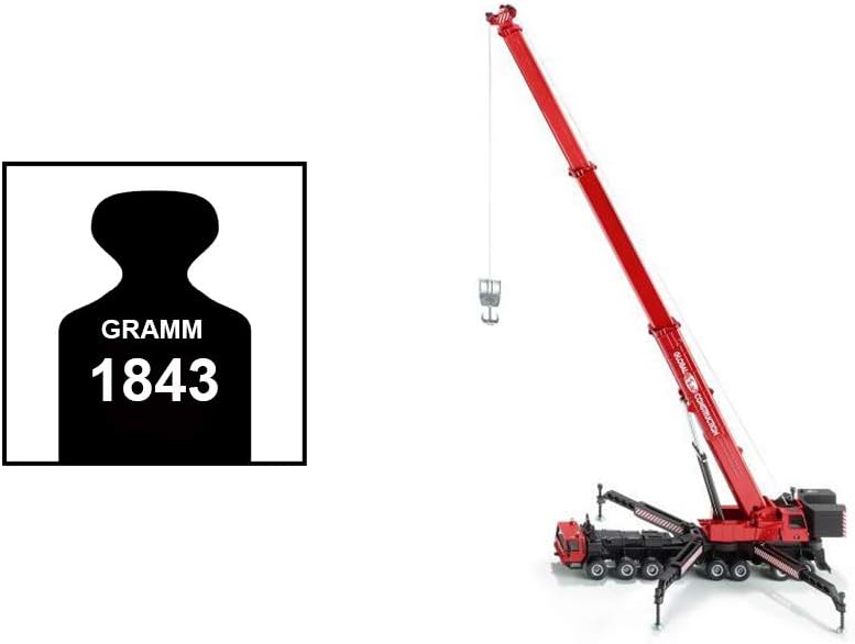 siku 4311, Grosskran Mega Lifter, 1:55, Metall/Kunststoff, Rot, Ausziehbarer Kranarm, Seilwinde, Gro