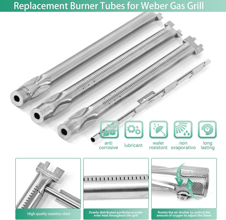 69787 Brenner & 7636 Flavorizer Bar für Weber Spirit 300 Spirit E310 S310 E320 S320 E330 S330 (Mit F