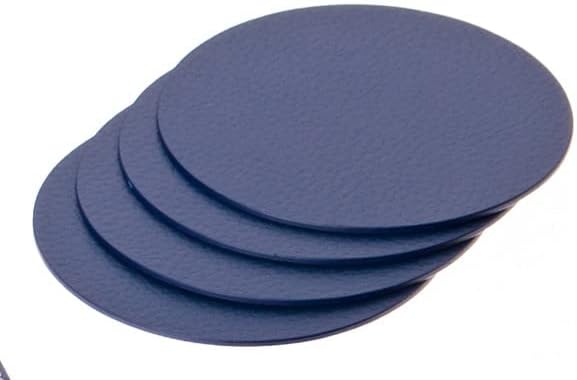 Nikalaz Rund Platzsets und Untersetzer aus recyceltem Leder, 4 Stück Tischsets, Tisch-Matten, Platzd
