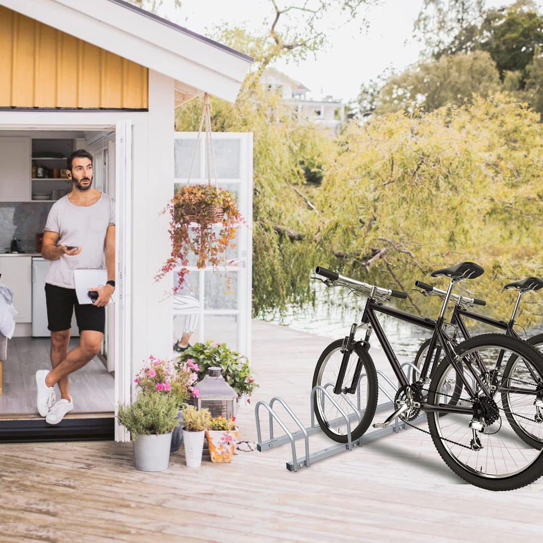 Tubiaz Fahrradständer 5 Fahrräder, Sicherer Radständer auch für Mountainbikes und E-Bikes, Boden- od