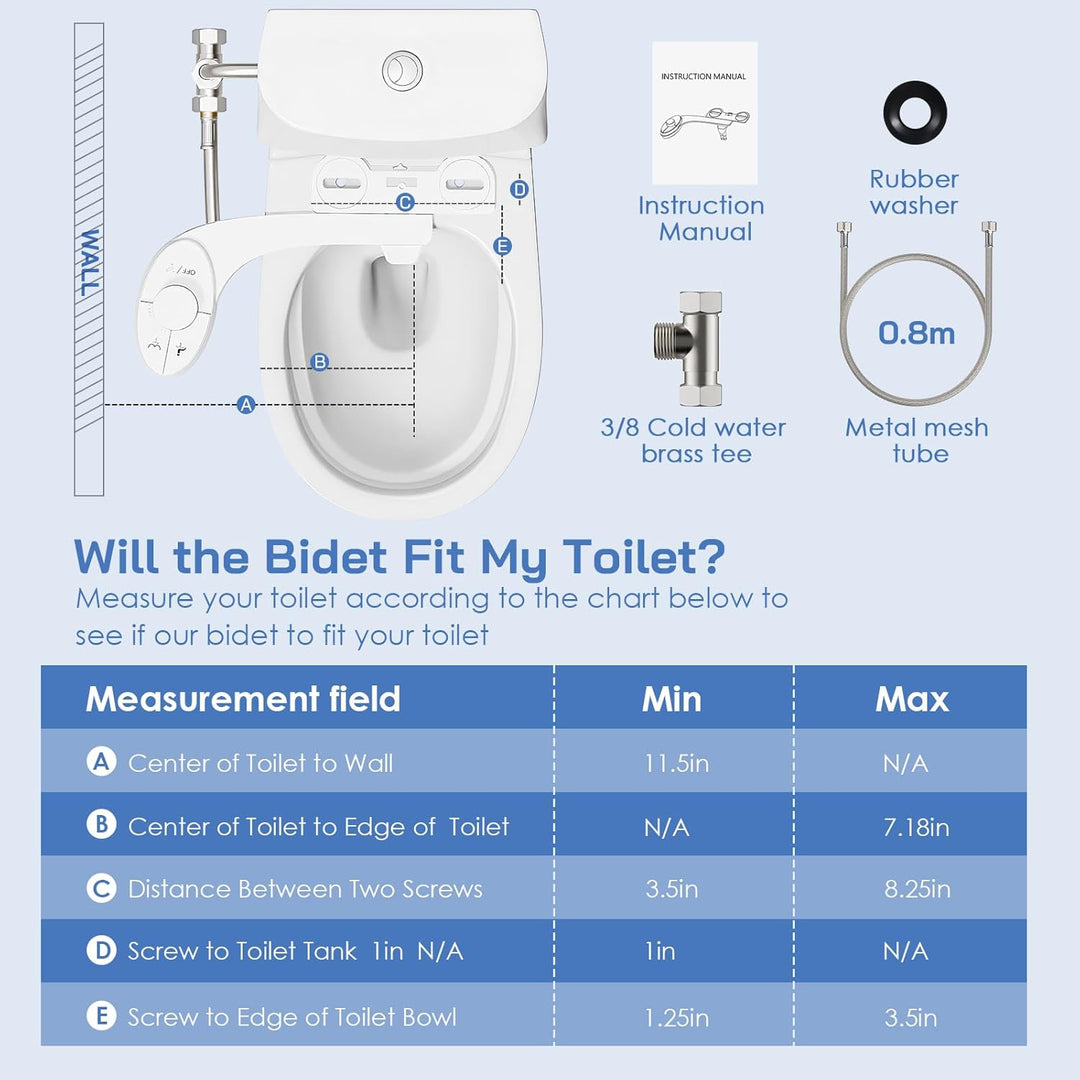 Bidet Einsatz Für Toilette, SenDeluz Nicht Elektrisch Bidet Einsatz Einziehbare Selbstreinigende Dop