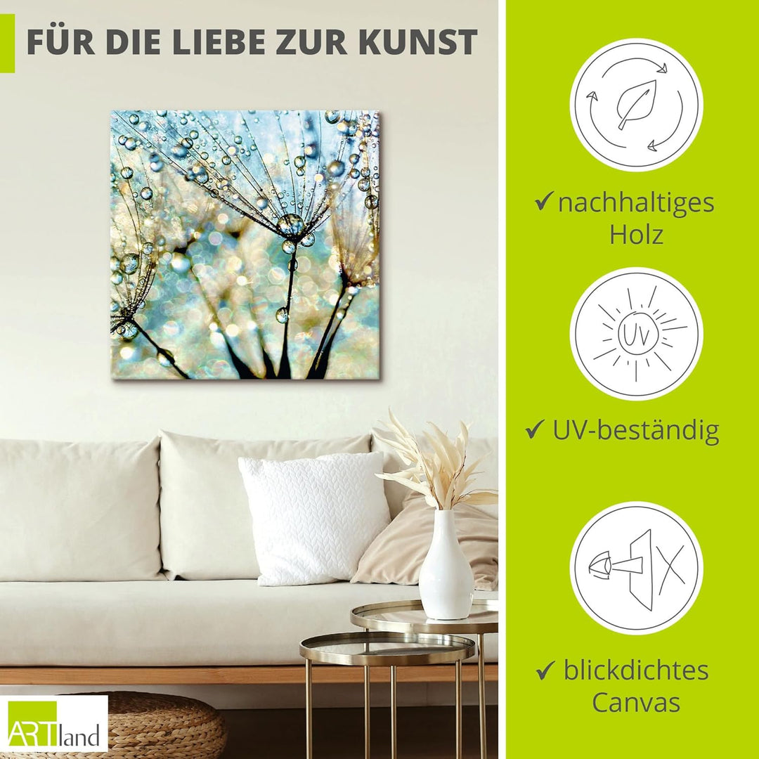 ARTland Leinwandbilder Wandbild Bild auf Leinwand 50 x 50 cm Wanddeko Wellness Innere Ruhe Pflanzen