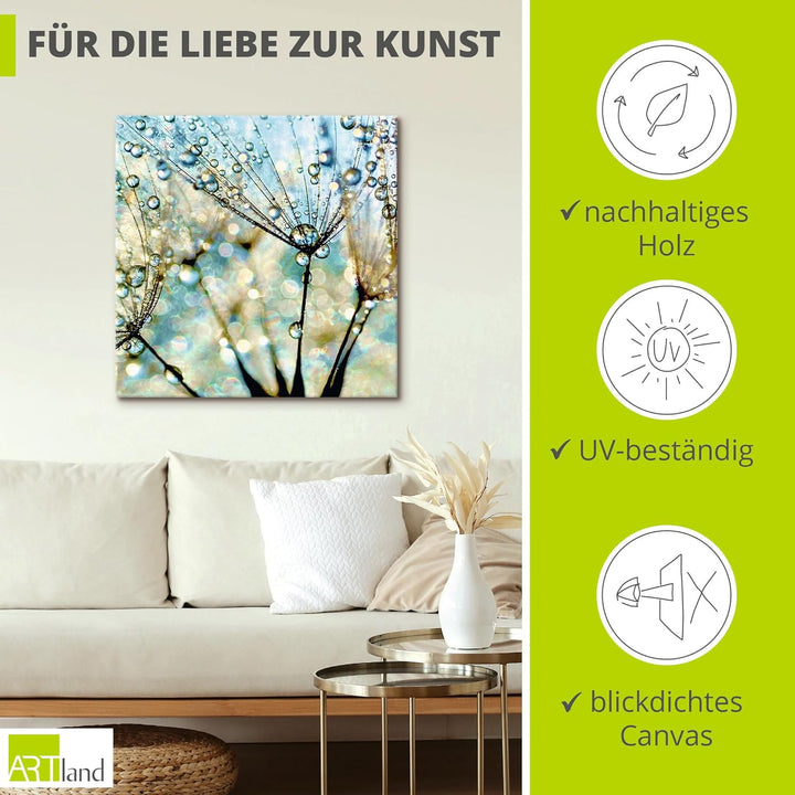 ARTland Leinwandbilder Wandbild Bild auf Leinwand 50 x 50 cm Wanddeko Wellness Innere Ruhe Pflanzen