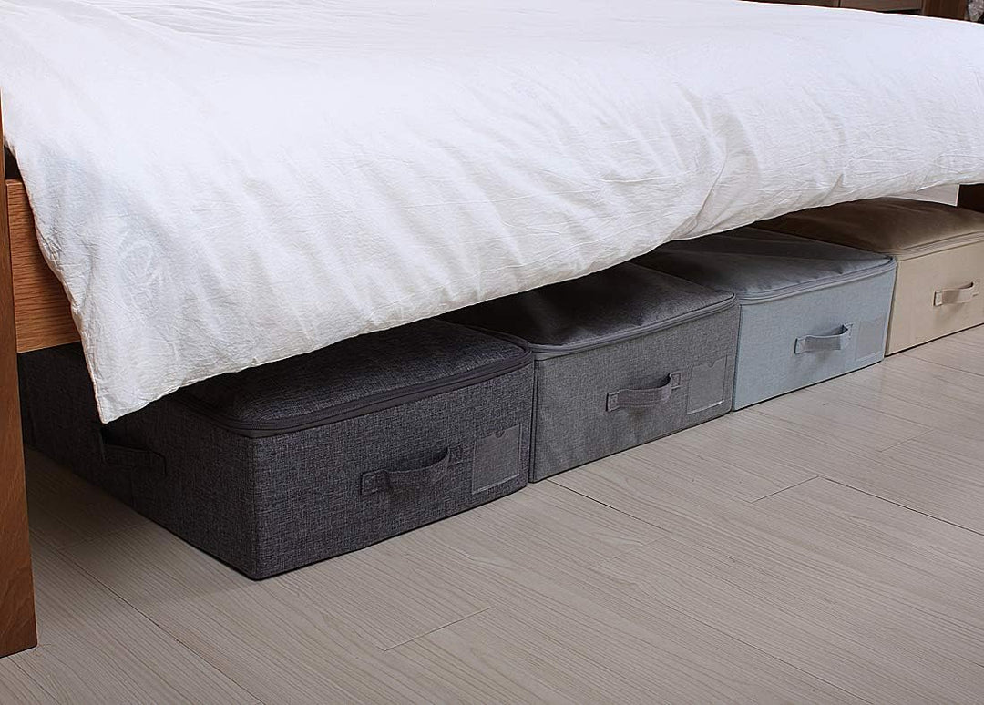 Large Unterbett Aufbewahrungsbehälter aus Leinen-Gewebe für Unterbettkommode mit für Bettwäsche/Klei