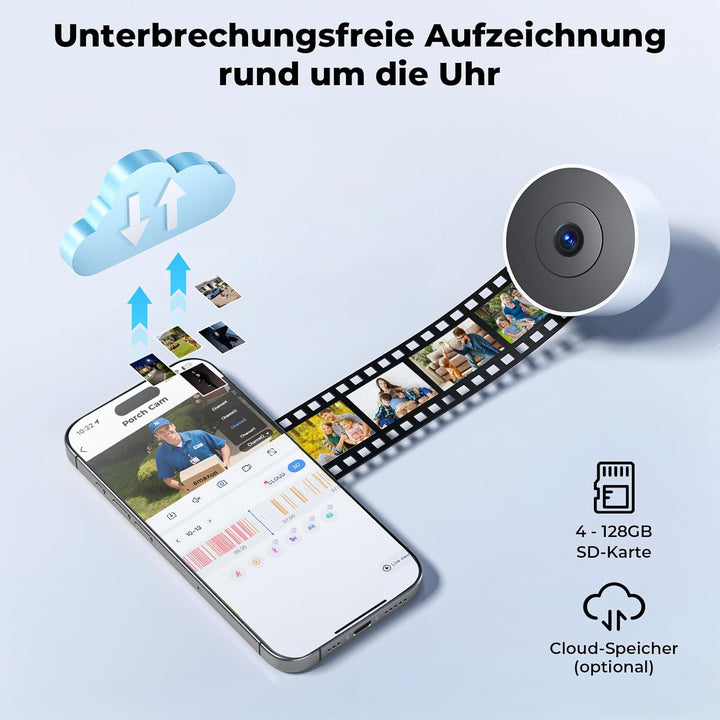 2K 3MP Fenster Überwachungskamera Innen, Innenkamera mit Farb-Nachtsicht, Blendschutz & Antireflex,2