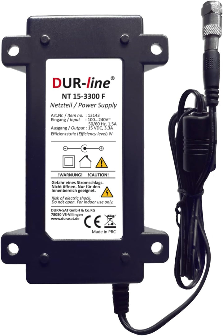 DUR-line NT 15-3300 F - Netzteil passend Kaskaden der 9er, 13er und 17er Serie - F-Anschluss inkl. N