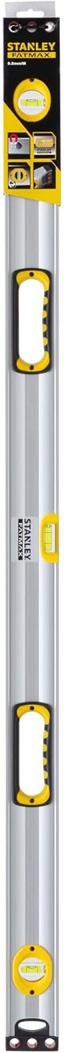 Stanley FatMax Wasserwaage II (120 cm, magnetisch, 1 horizontale/2 vertikale Libellen Hohlprofil Alu