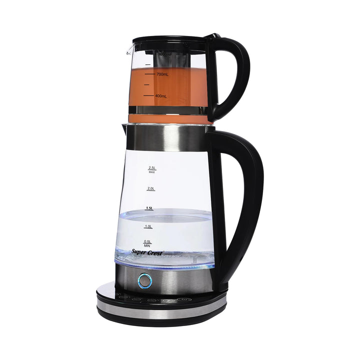 2-in-1 Wasserkocher Set 2.5L &amp; 1L, Elektrischer Teekocher mit LCD Temperaturdisplay, 1500W Schnellko