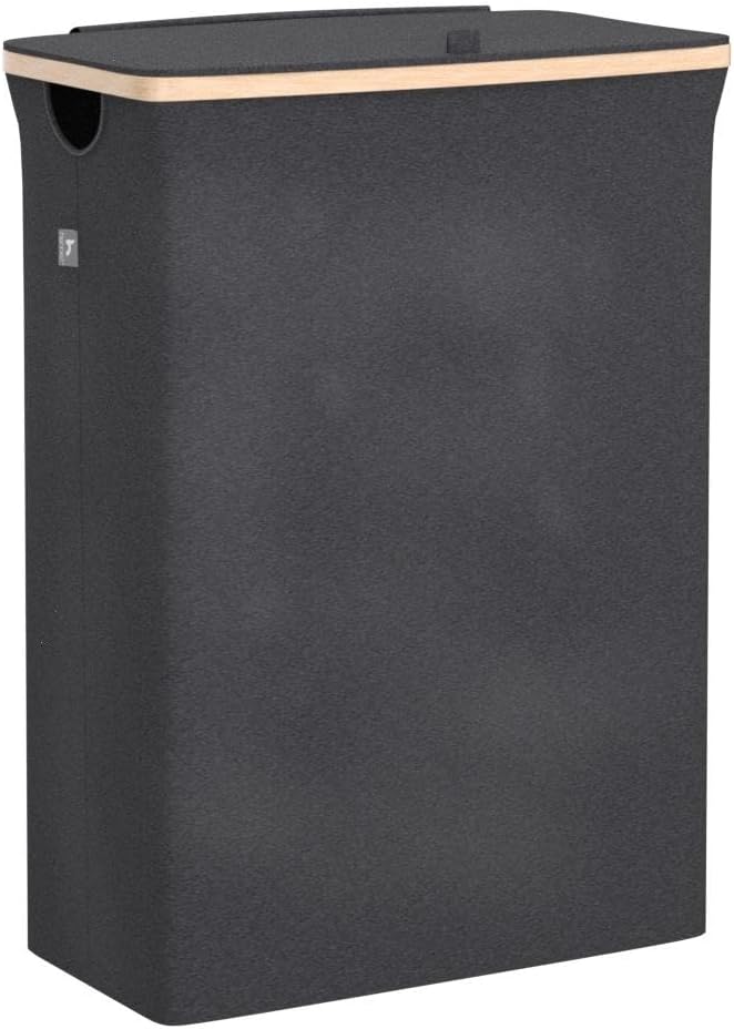 Hennez Wäschebox 150L - Wäschekorb 3 Fächer - Deckel - Wäschesortierer mit Wäschesack - Laundry Bask