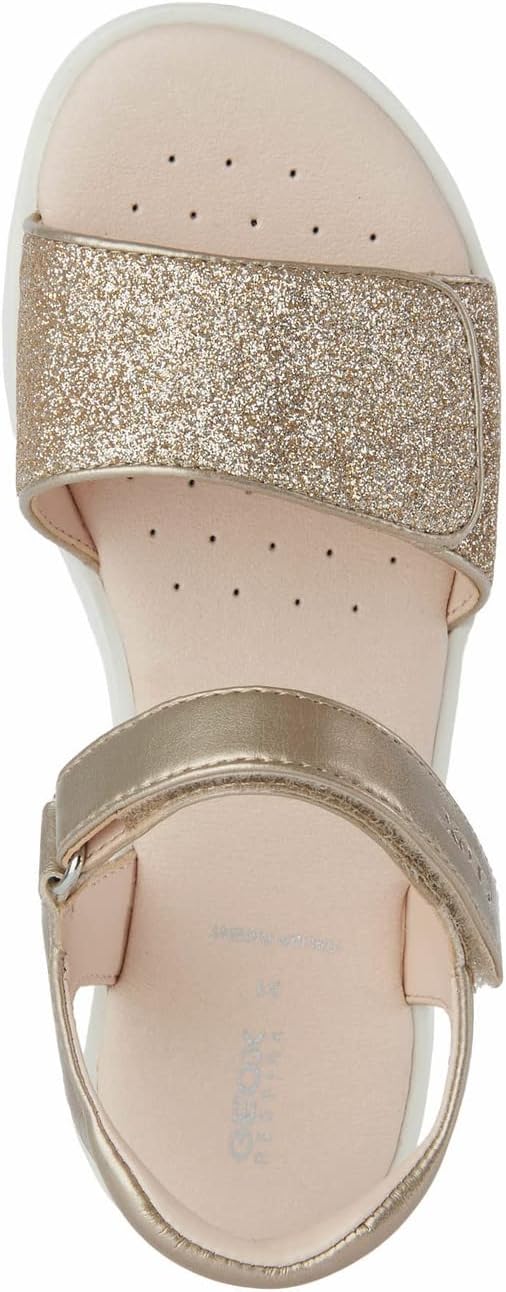 Geox Mädchen J Coralie Gir Sandalen 28 EU Platinum, 28 EU Platinum