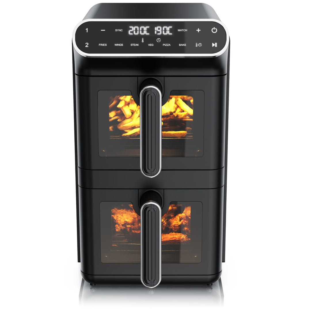 Arendo - Heissluftfritteuse XXL Dual Zone 2 Kammern – 11 L Kapazität – 2 Zonen – Airfryer Doppelkamm