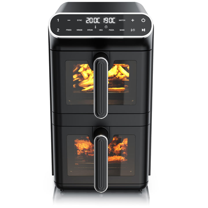 Arendo - Heissluftfritteuse XXL Dual Zone 2 Kammern – 11 L Kapazität – 2 Zonen – Airfryer Doppelkamm