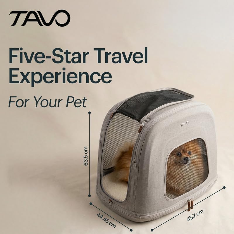 Tavo Crispin Haustier-Transportbox Small – Crash-getestete Auto-Transportbox für Hunde & Katzen, ISO