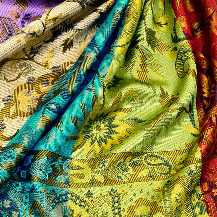 Lorenzo Cana Luxus Pashmina Damen - Schal Schaltuch jacquard gewebt 100% Seide Paisley Muster Seiden