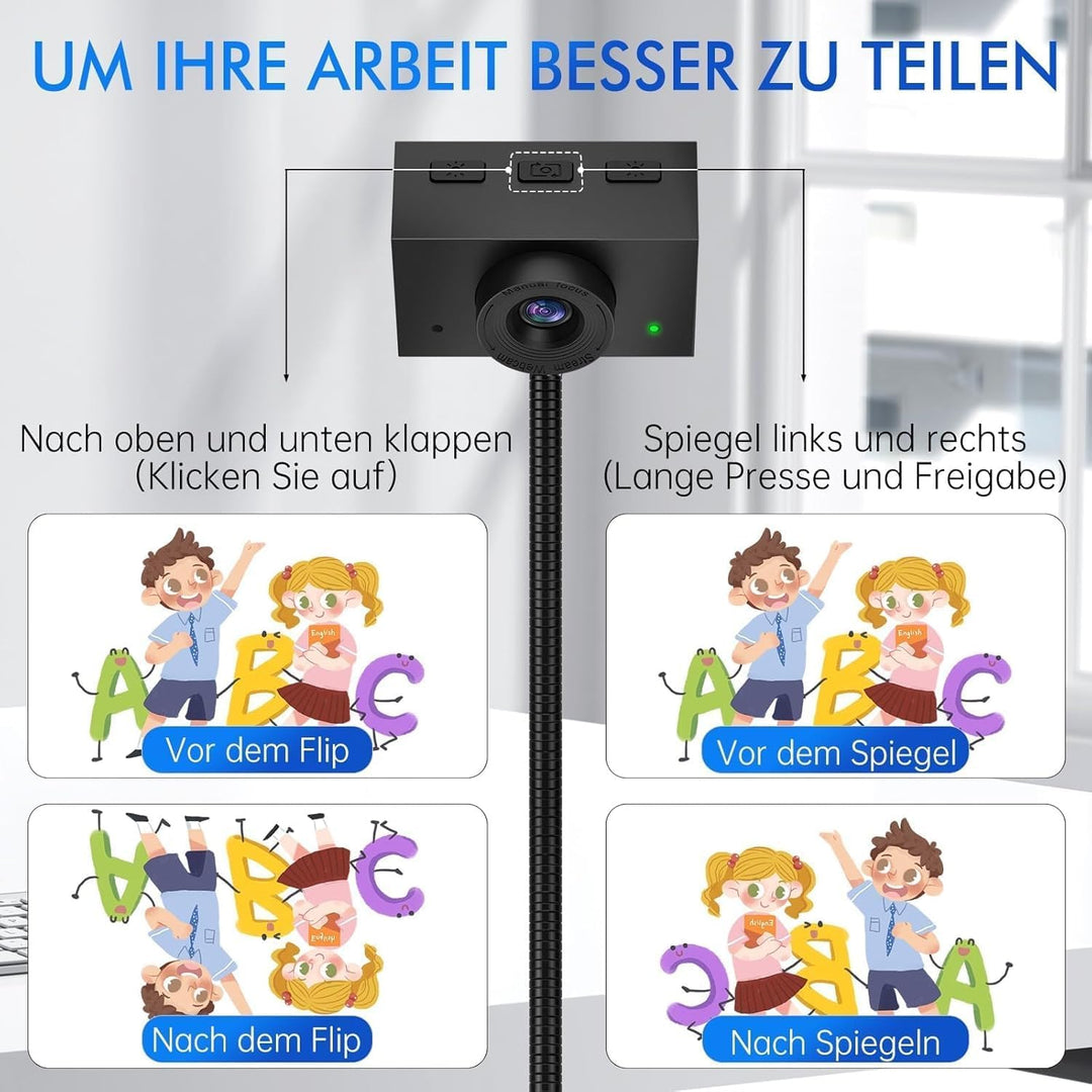 Webcam 1080P mit Mikrofon und Sichtschutzklappe – USB Webcam für PC, Laptop & Zoom, Augenkontakt-Kam