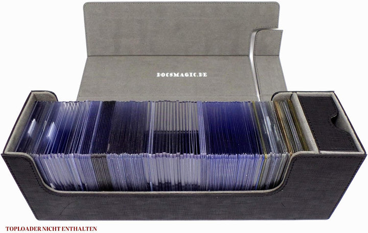 docsmagic.de Premium Magnetic Tray Long Box Black Medium - Card Deck Storage - Kartenbox Aufbewahrun