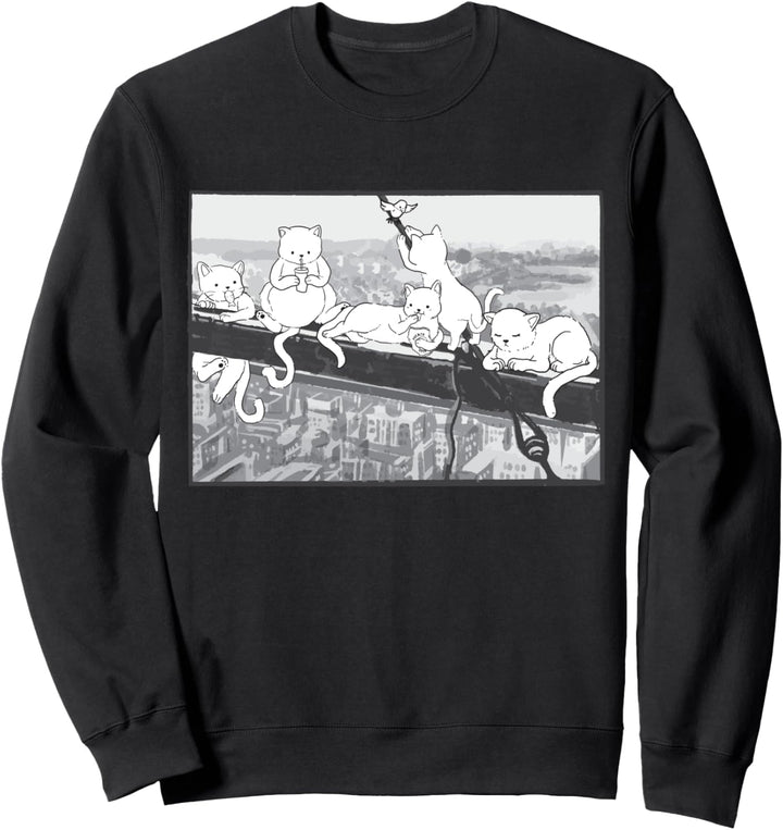 Katzen auf einem Wolkenkratzer Mittagessen Parodie Katzen Kätzchen Sweatshirt