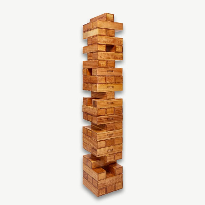 Hartholz Wackelturm XXL bis 250cm - Stapelturmspiel : das härteste Holz auf dem Markt - 100% Indien