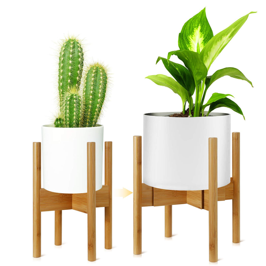 Pflanzenständer, Verstellbare Blumentopf Ständer für Blumentopf, Holz-Blumentopf-Ständer Topfgestell