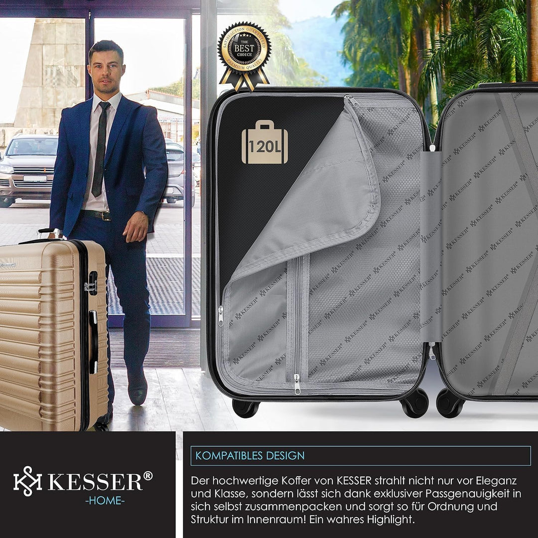 KESSER® Reisekoffer Hartschalen-Koffer Inkl. Kofferwaage + Gepäckanhänger Trolley Gepäck Rollkoffer