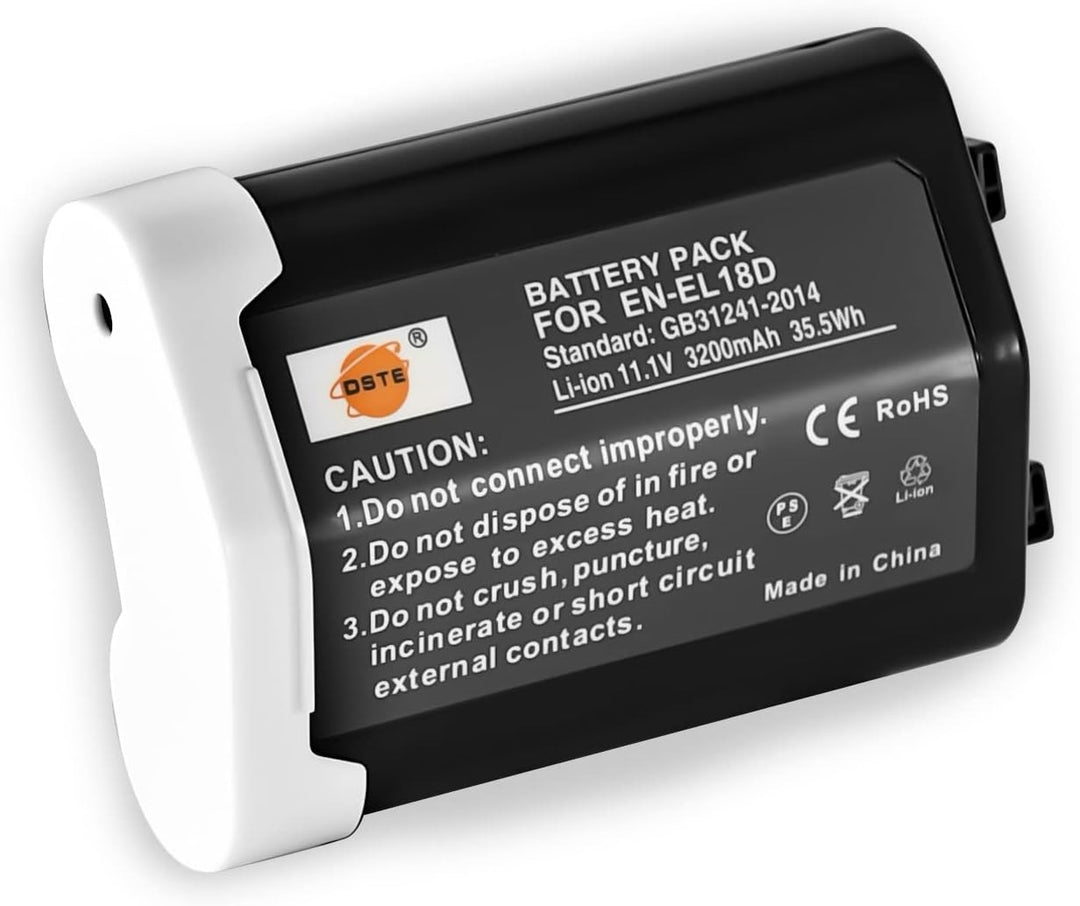 DSTE Electron 2pcs EN-EL18 EN-EL18D Ersatz Batterie Akku Kompatibel mit Nikon D4, D4S, D5, D6, Z9, D