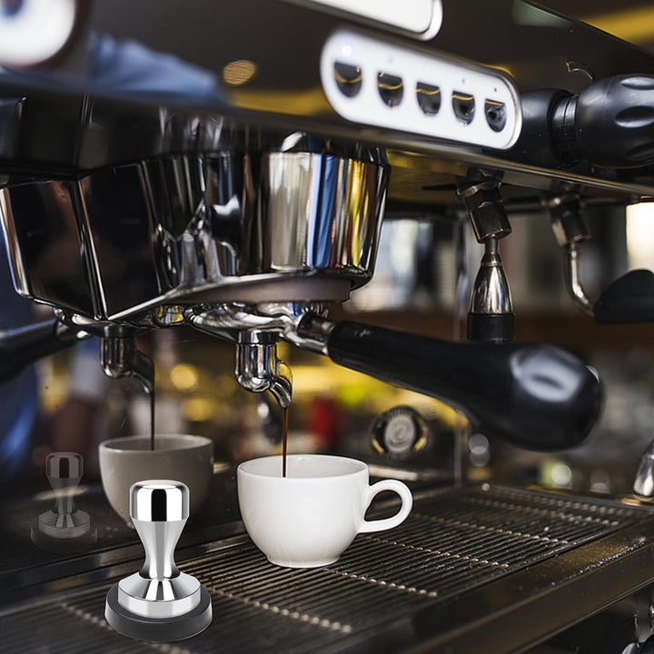 Kaffeestampfer, Espresso-Kaffeepresse 49 mm, Tamper Kaffee mit Silikon-Tampermatte