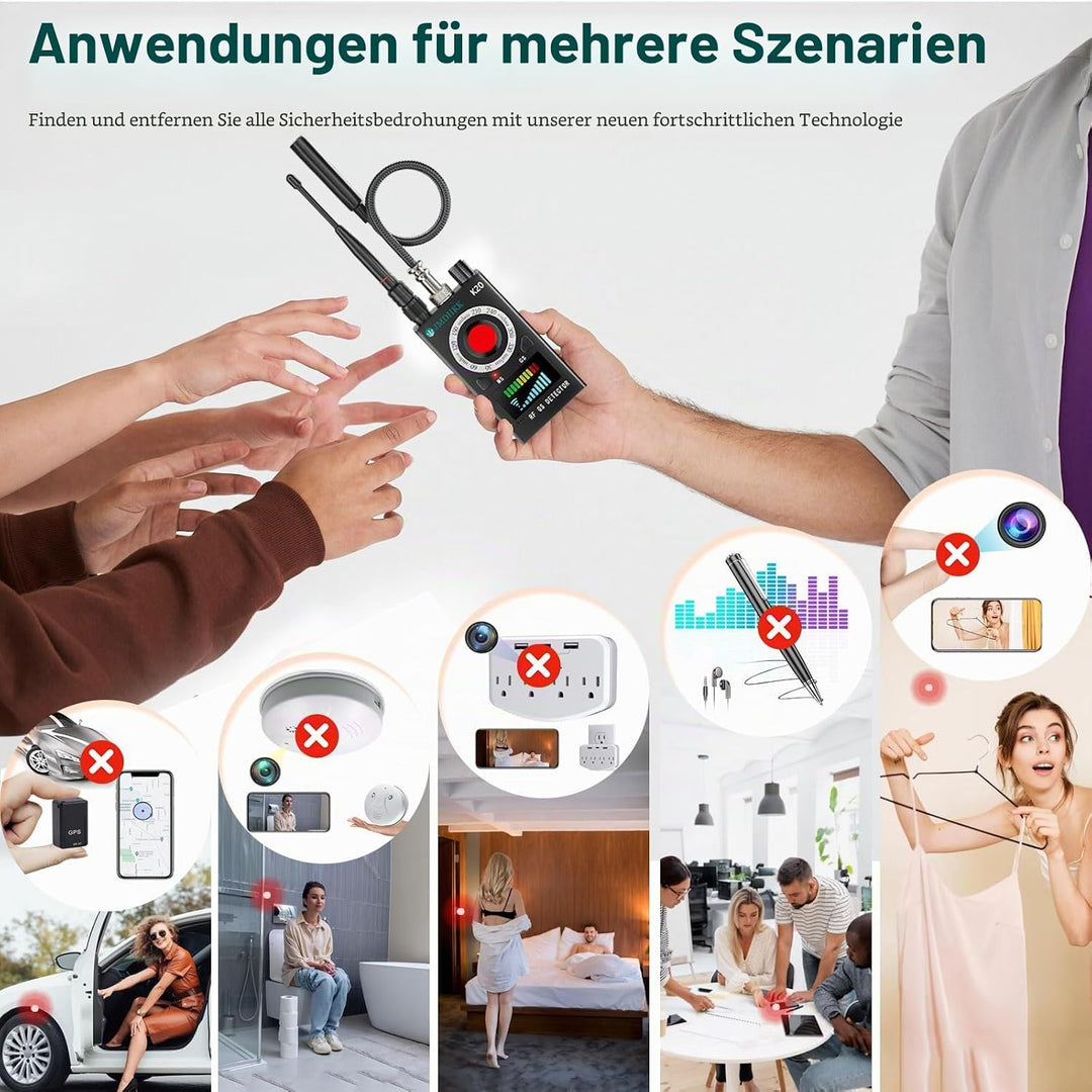 JMDHKK Multifunktionaler Datenschutzschutz: Versteckter Kamera-Detektor, Magnetfinder, Wanzen-Detekt