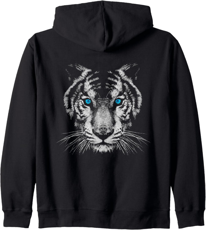 Schneetiger Tigerkopf Wildkatze Tigerkatze Weisser Tiger Kapuzenjacke