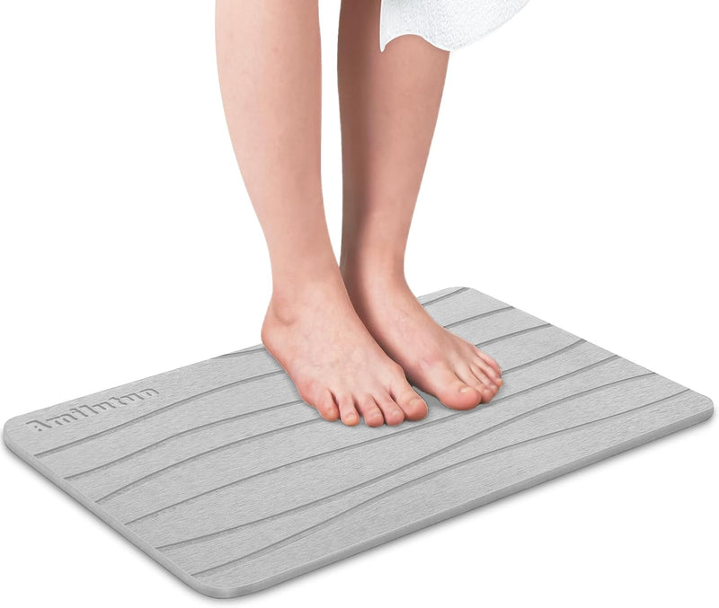 Amilutuo Badematte Stein, Diatomite Stone Bath Mat, rutschfeste Stein Badematte, Badematte Stein Sch