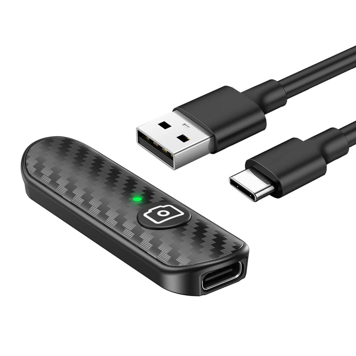 ATUMTEK Bluetooth-Fernauslöser, Design in Carbonfaser, Wiederaufladbare Kamera-Fernbedienung für iOS