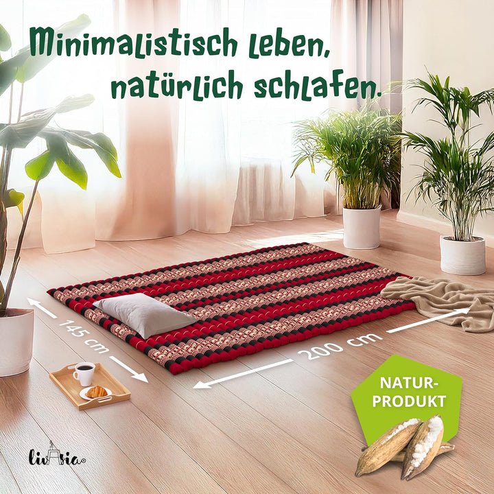 livasia Rollmatte Rollmatratze L-200x110x4,5cm, Gästebett Gästematratze 1 Person, Reisebett Kofferra