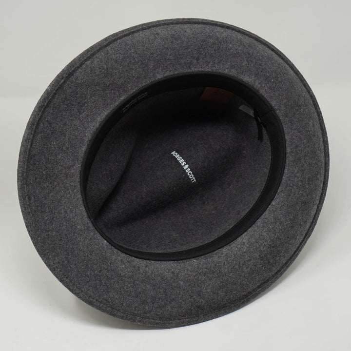 The Stoker – leichte breite Krempe – wasserabweisend – Fedora Trilby Style Filzhut XS grey melange,