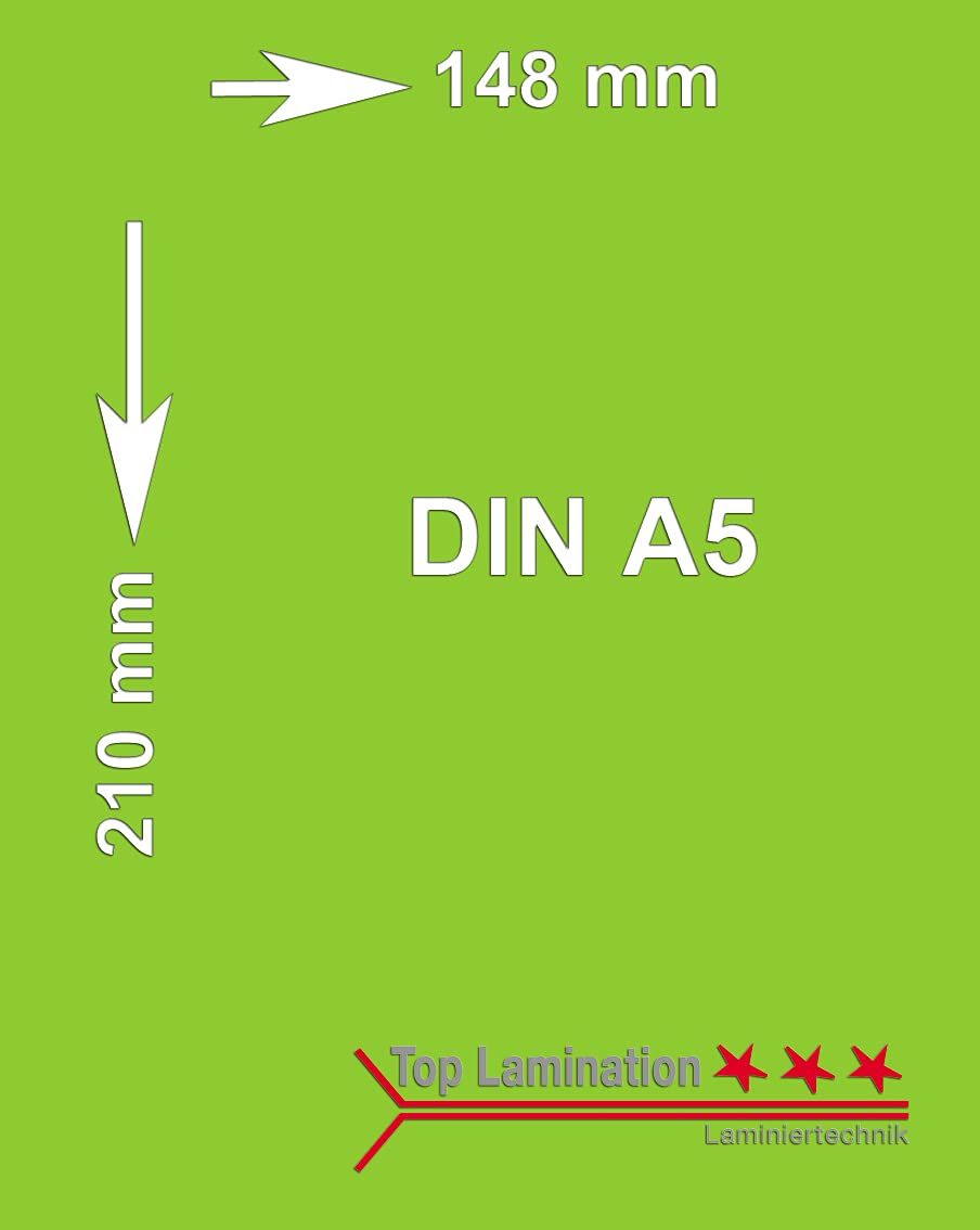 Top Lamination 100 Blatt pistazien grün 120 g/m² A5 (148x210mm) Tonpapier bedruckbar Premium Farbpap