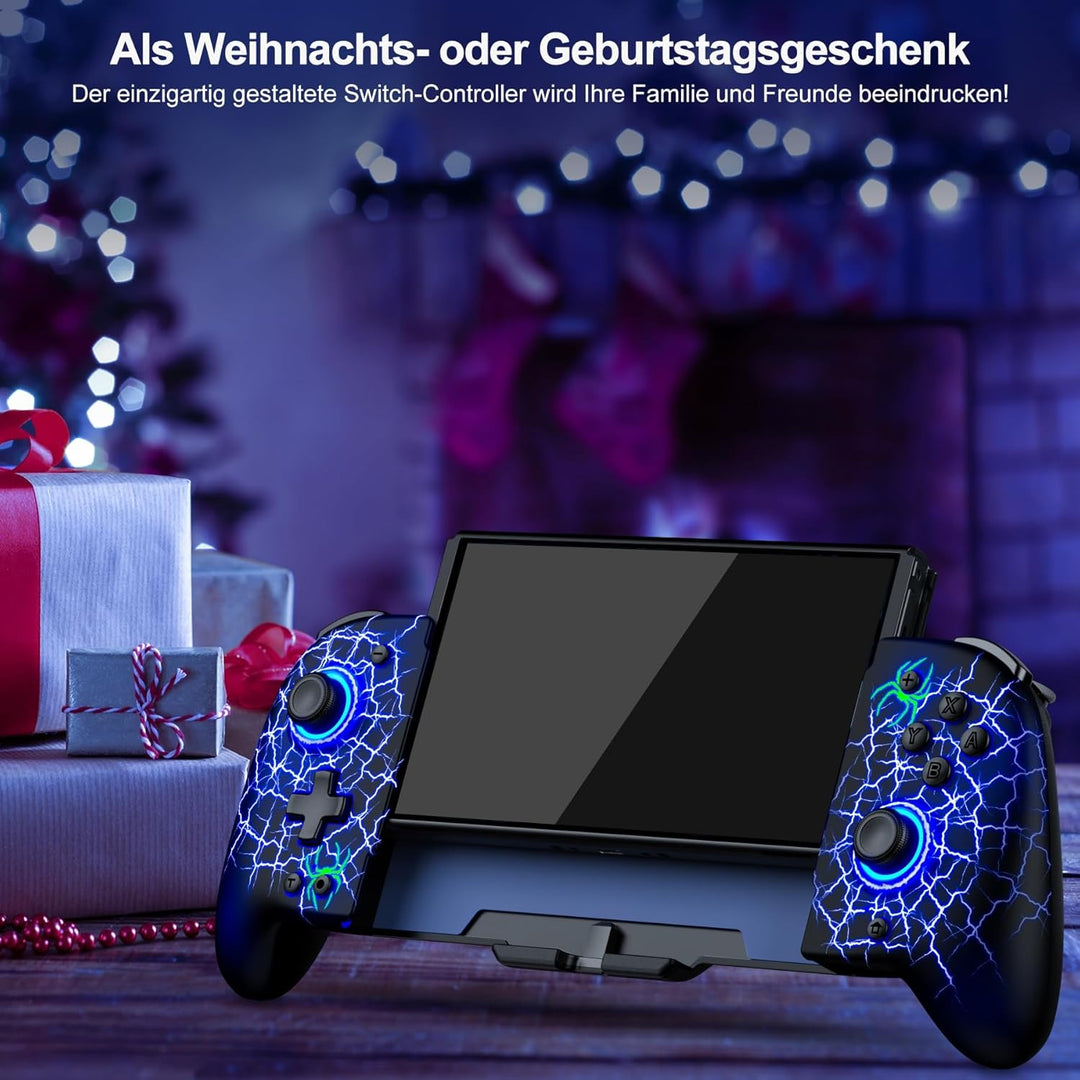 ALEEMTRY Switch Controller, Wireless Pro Controller Switch für Handheld-Modus mit Turbo/1000mAh/Prog