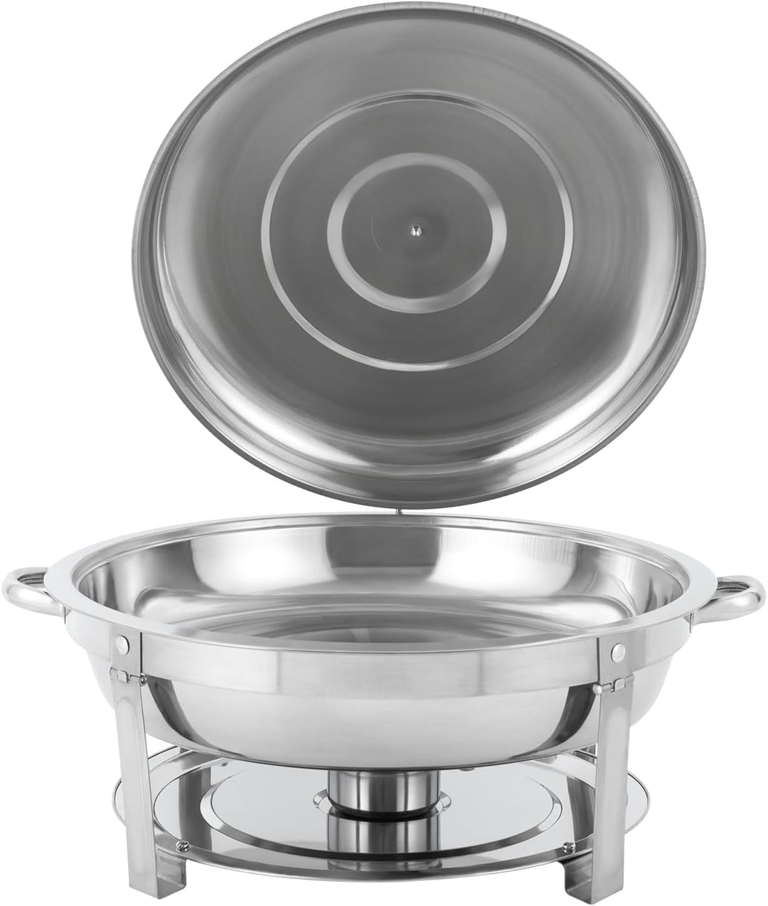 Runder Chafing Dish 9 Liter, Edelstahl Speisenwärmer mit Deckel Wärmebehälter Lebensmittel Warmer fü