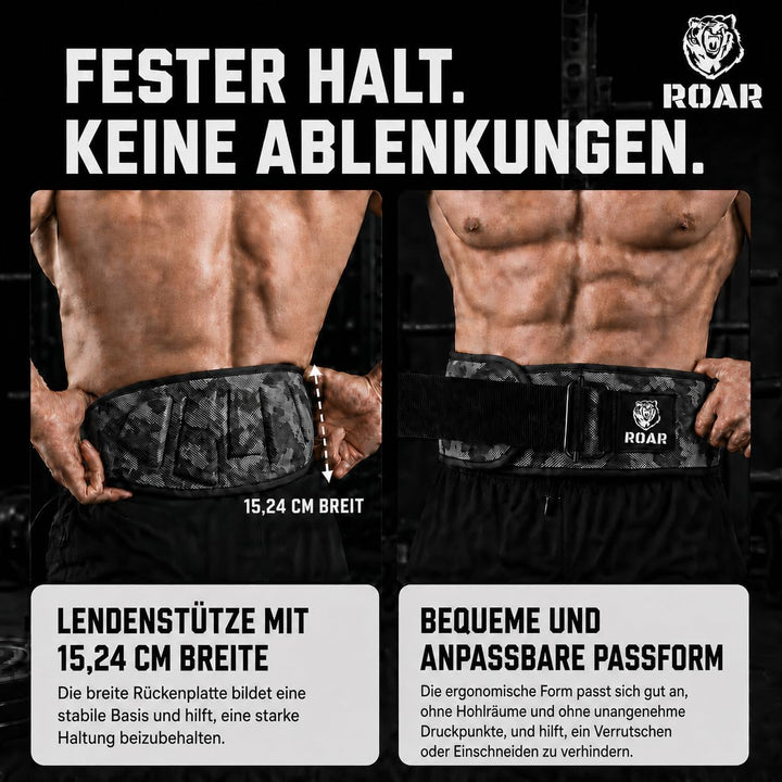 Roar® Gewichthebergürtel Herren und Damen, Lifting Belt for Gym, Powerlifting Gürtel Gewichtheben, W