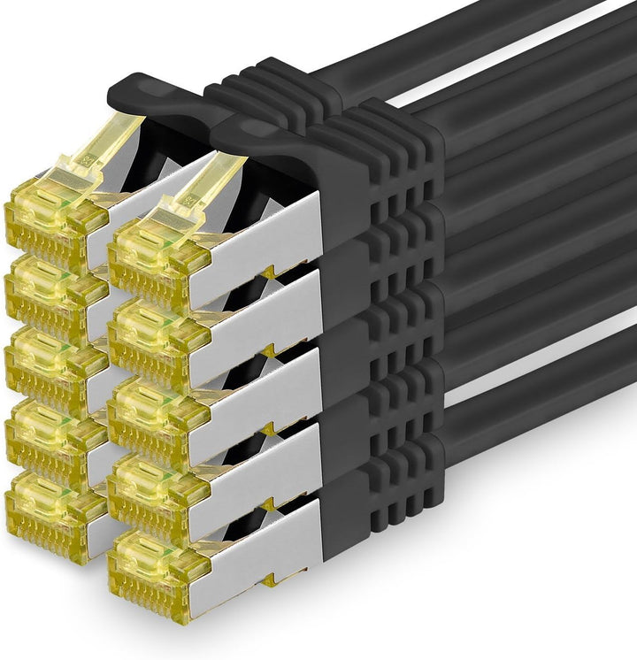 Cat.7 Netzwerkkabel 3m Schwarz 10 Stück Cat7 Ethernetkabel Netzwerk LAN Kabel Rohkabel 10 Gb s SFTP