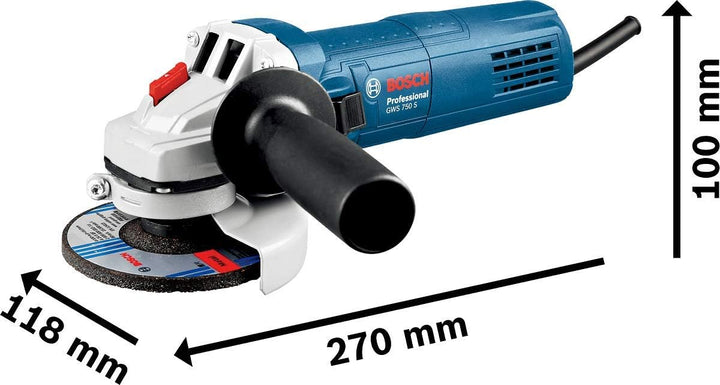 Bosch GWS 750S (115mm) Professional Winkelschleifer, 2 Hände, 750 W