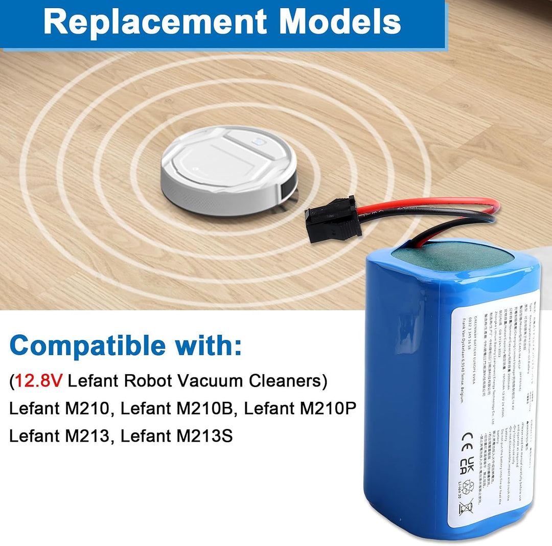 12.8V Akku für Lefant M210 M210B M210P M213 M213S Robot für Saugroboter Battery 2000mAh Staubsauger-
