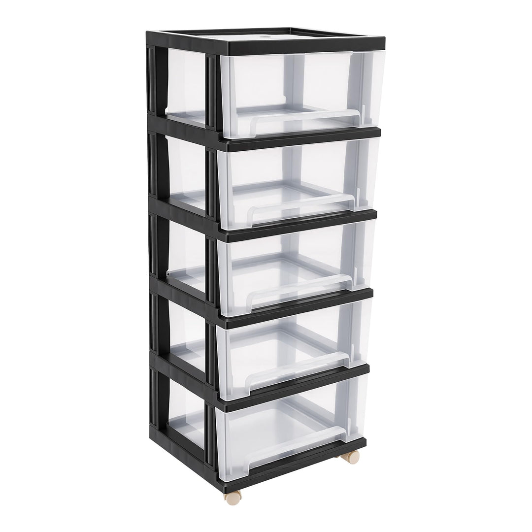 5 stufige Schubladenbox Kunststoff Rollbarer Schubladenschrank Rollen Aufbewahrungsorganizer Rollcon