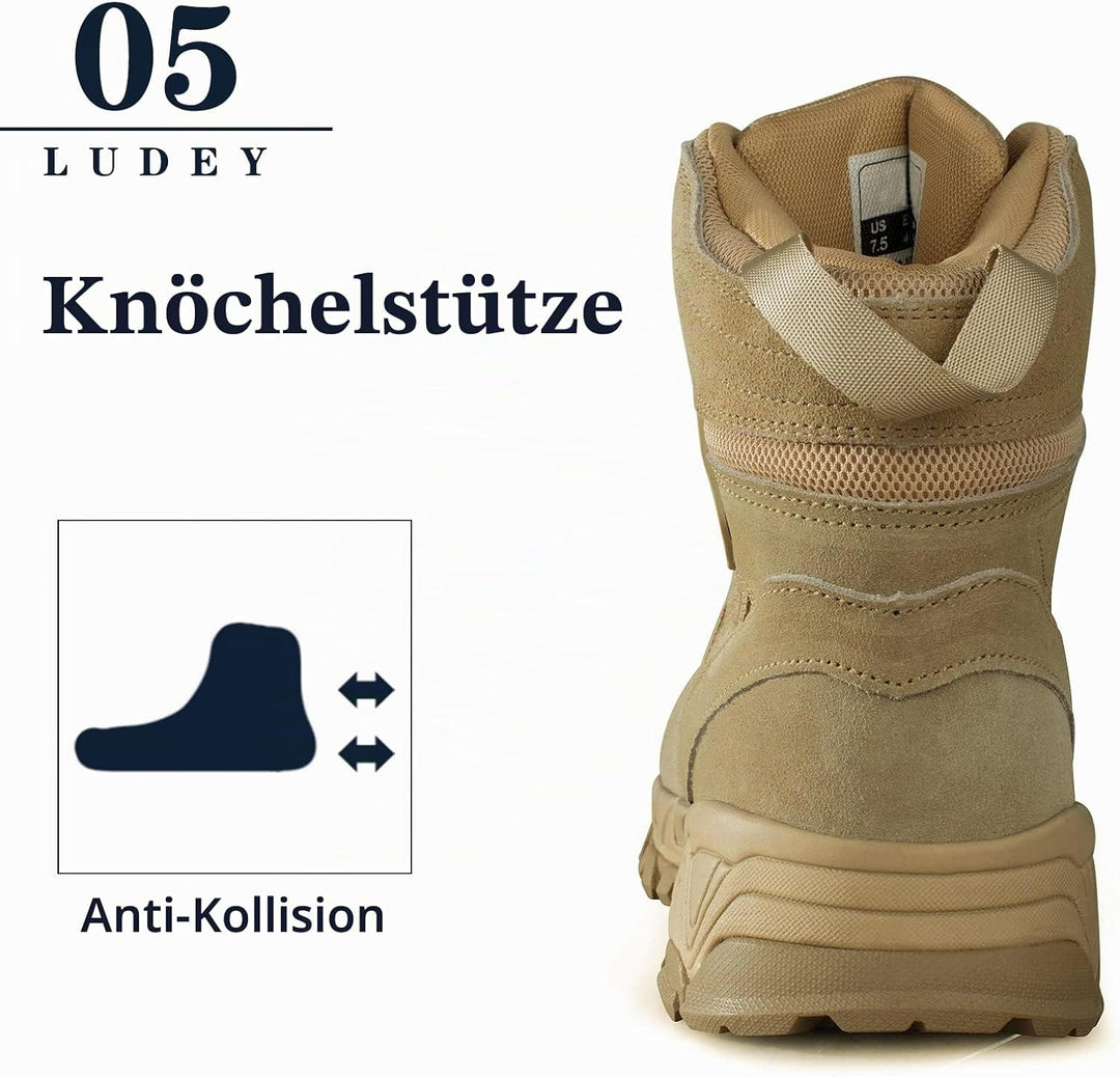LUDEY Militärstiefel Herren Einsatzstiefel Springerstiefel Bequem Kampfstiefel Tactical Schuhe Dauer