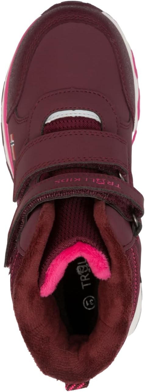 Trollkids wasserdichte Winterschuhe Wanderschuhe Hafjell, Burgunderrot Magenta