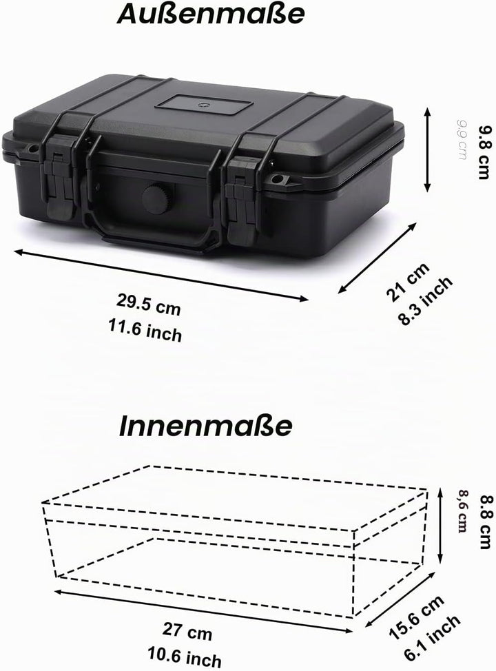 CASOMAN 11.5-Inch Water-proof & Explosion-Proof Box, with Cush- Proof Sponge, IP67 Water Proof Grade