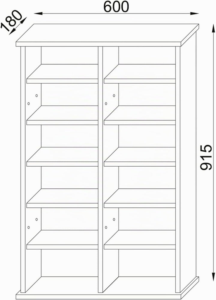 VCM Regal DVD CD Rack Medienregal Medienschrank Aufbewahrung Holzregal Standregal Schrank Möbel Blur